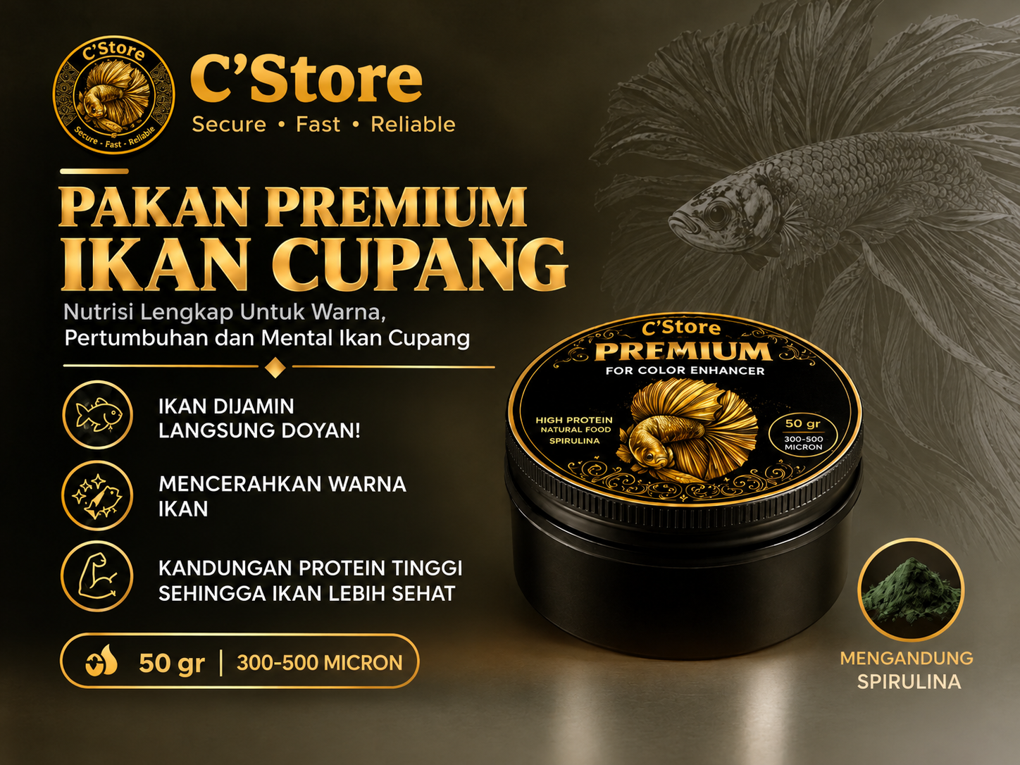 Pakan pelet premium